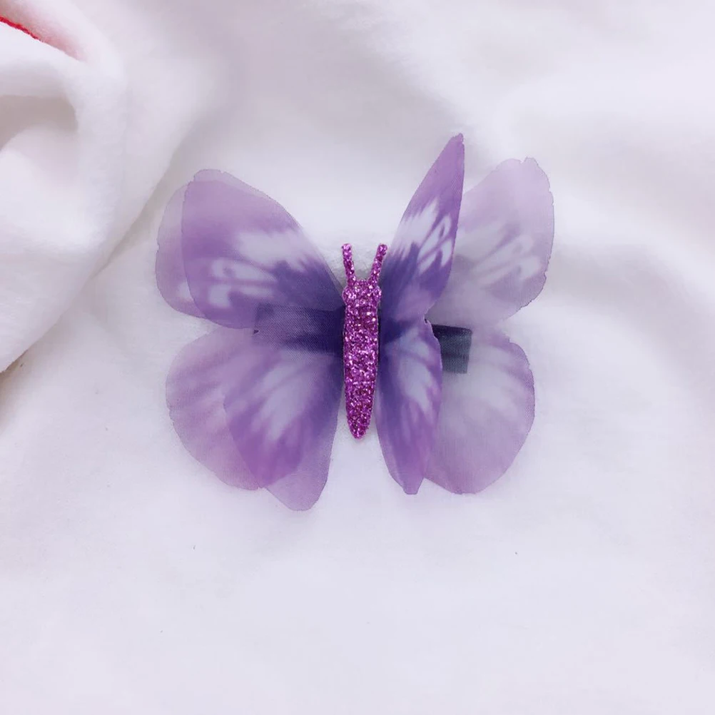 

16Pcs Colorful Tulle Butterfly Hair Clips Stylish 3D Design Girls Delicate Hairpins for Birthday Christmas Party Photography Use