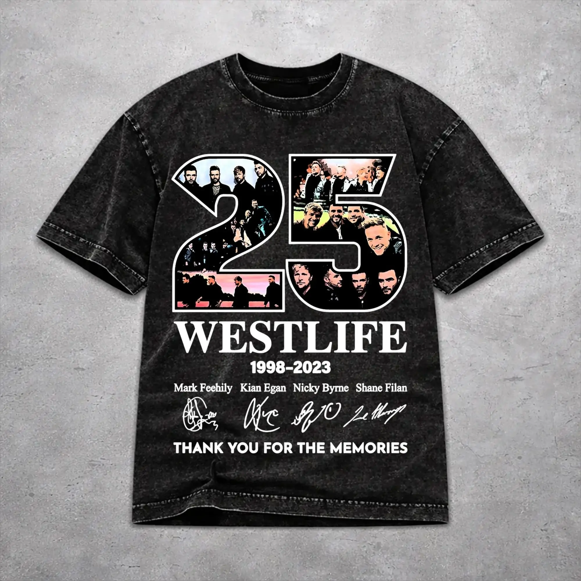 Men Women Westlife 25th Anniversary Tour 2026 T Shirt Printed Washed Vintage  Harajuku Outfit Tees