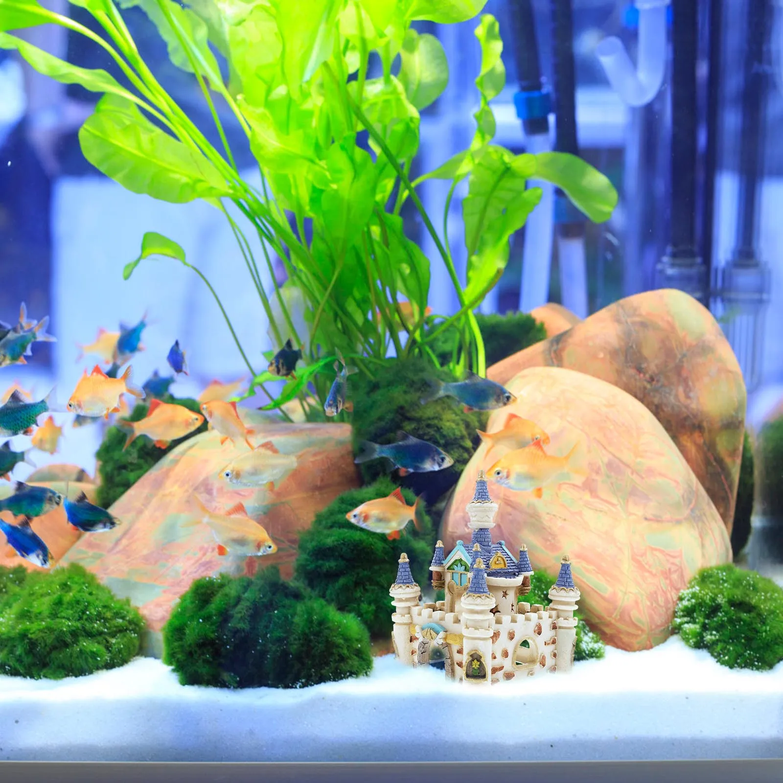 

1Pcs Fish Tank Castle Adornment Resin Aquarium Underwater Landscape Decoration Creative Durable Aquarium Castle Ornament