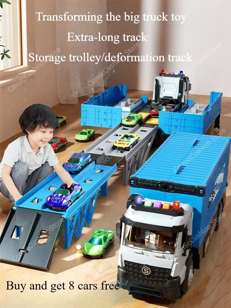 Children\'s Storage Container Construction Vehicle 8 Deformed Large Truck Track Ejection Car 6 Boys Toys 3 Years Old 5