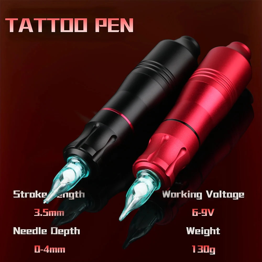 Professional Rotary Tattoo Machine Set Permanent Makeup Pen DC Jack Automatic Stroke 3.5mm Tattoo Pen Kit For Body Art Beginner