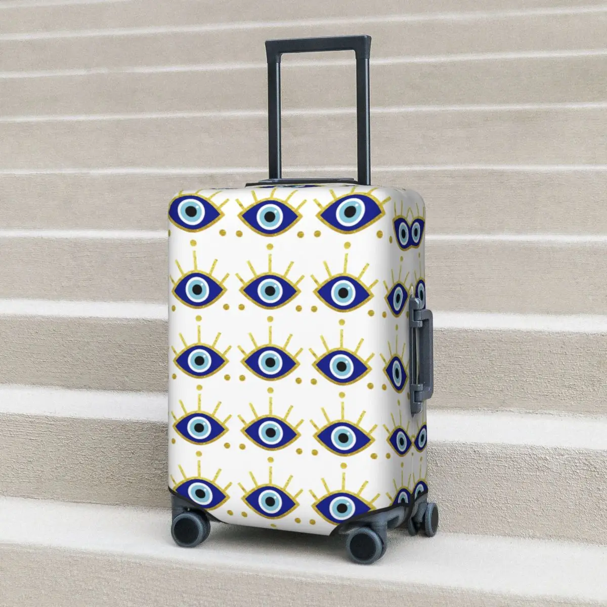 

Mediterranean Evil Eye Protection, Nazar Suitcase Cover Protection Elastic Trip Luggage Protector Covers for 18-32 Inch