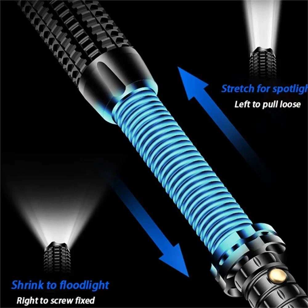 Baseball Bat LED Flashlights XHP50 Spotlights Waterproof Zoomable Super Bright Self Defense Mace Light Tactical Emergency Torch