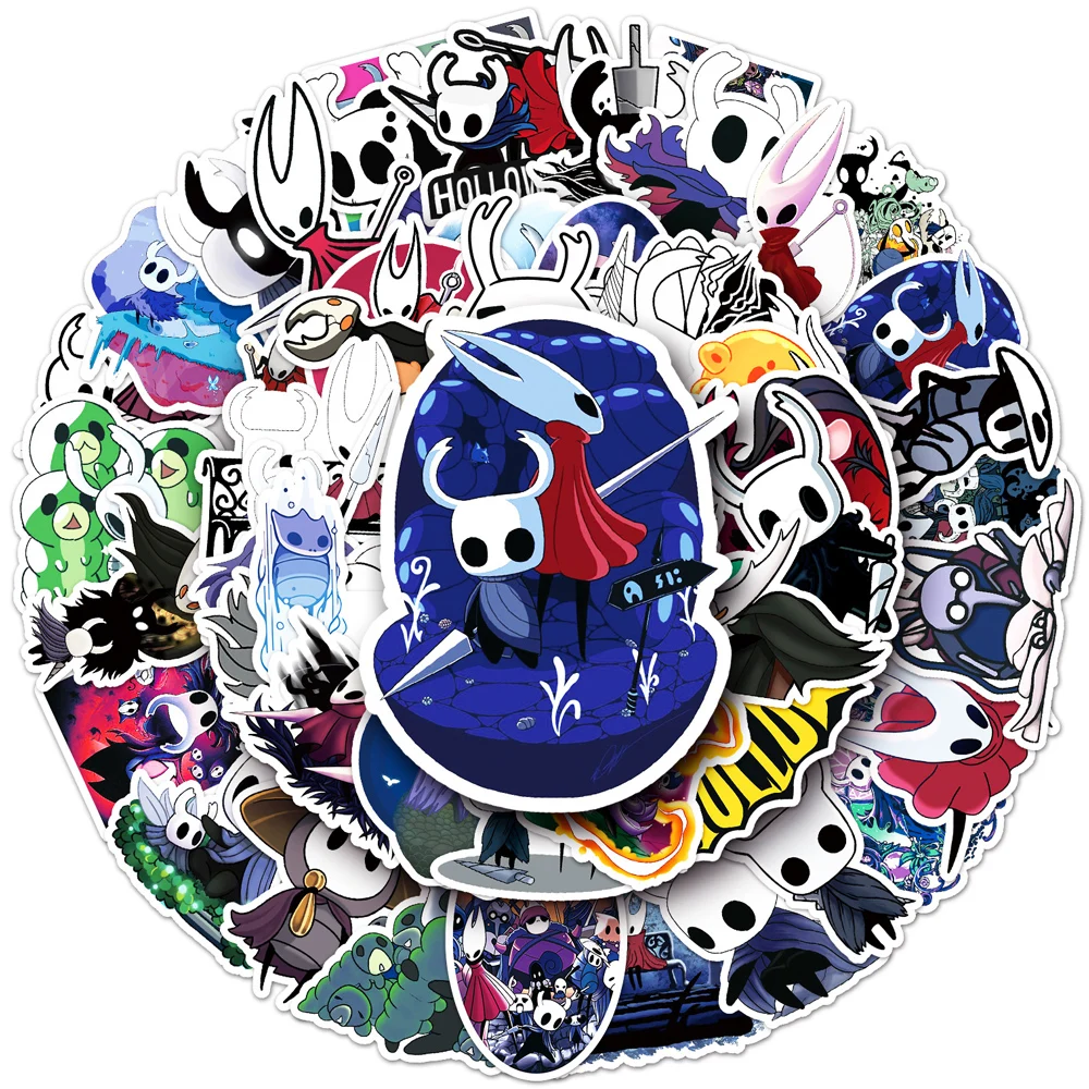 

10/30/50pcs Cartoon Hollow Knight Anime Game Stickers for Kid Toys Decals DIY Suitcase Laptop Phone Guitar Cute Graffiti Sticker
