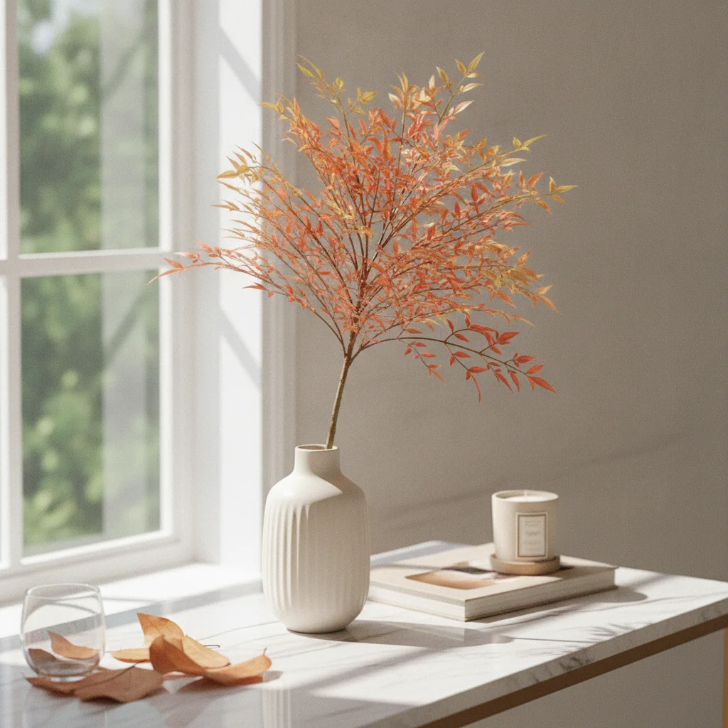 Rama Decorativa Artificial de 120 cm, Rama de Planta Artificial para Decoración del Hogar, Bajo Mantenimiento, Flexible