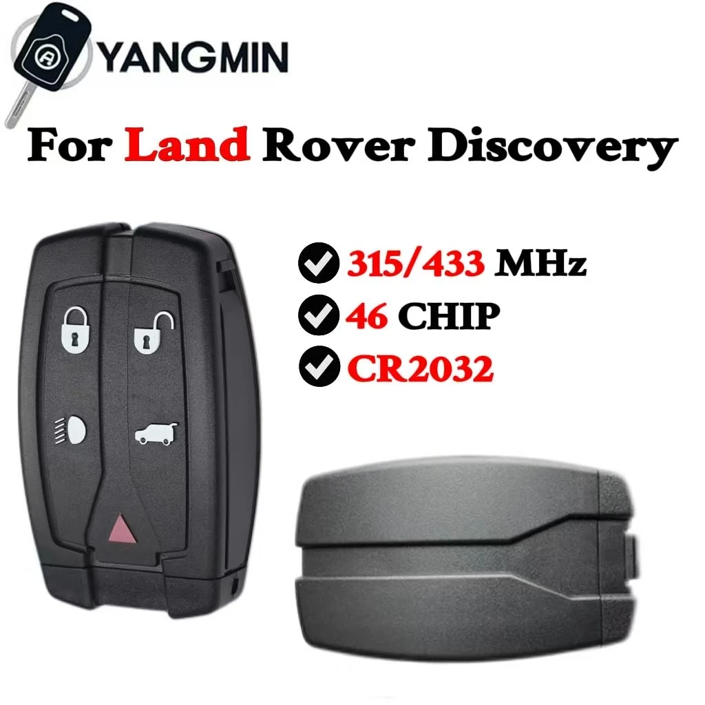 

YANGMIN Smart Remote Car Key For Land Rover Freelander 2 LR2 Sport Discovery Battery Charging Fob 433/315 MHz ID46 PCF7945Chip