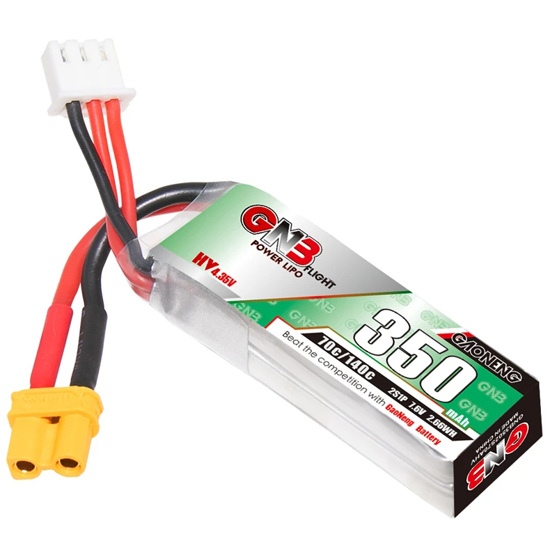 GAONENG GNB 7.6V 350mAh Lipo Battery 70C/140C For Emax Tinyhawk S Four Axis Indoor FPV Drones HV 2S 7.6V Battery With XT30