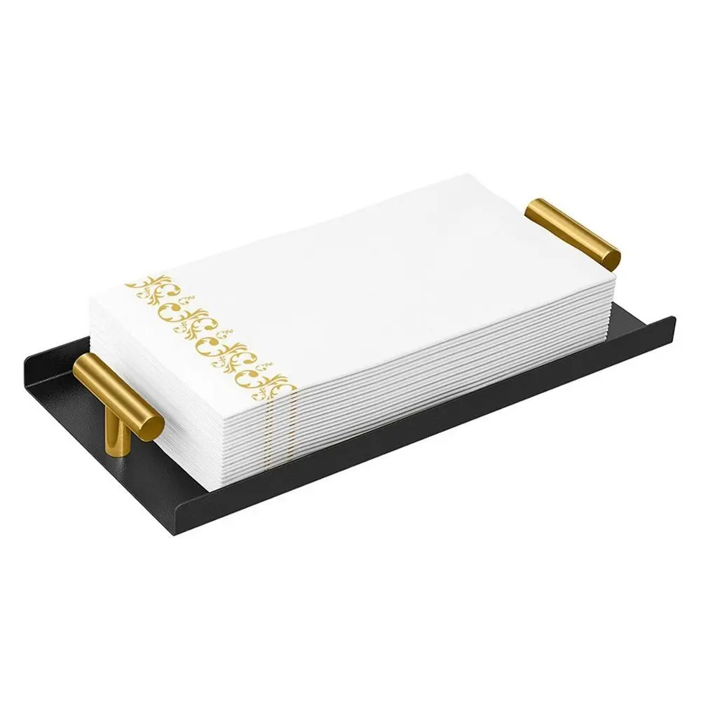 

Premium Metal Napkin Holder Modern Elegant Disposable Hand Towel Tray T-Handle Sturdy Guest Towel Holder Restroom