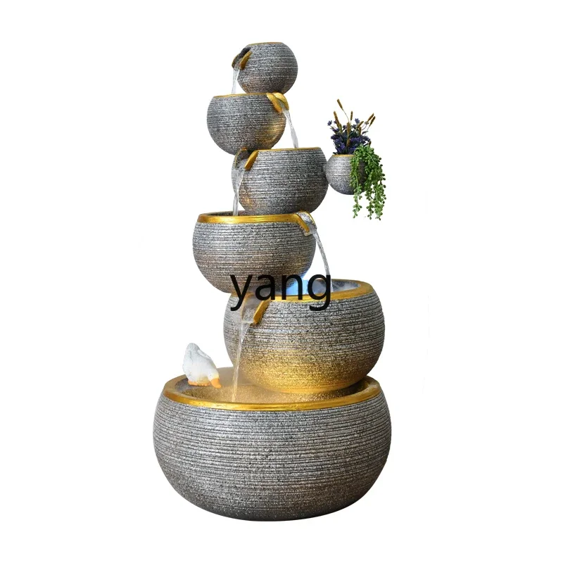 

LH flowing water ornament stacked water landscape home living room humidifier hotel clubhouse entrance decoration