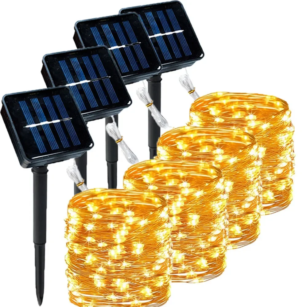 

Solar String Lights Outdoor Waterproof Solar Powered Copper Wire 8 Modes Fairy Lights for Wedding Party Christmas Tree Led light