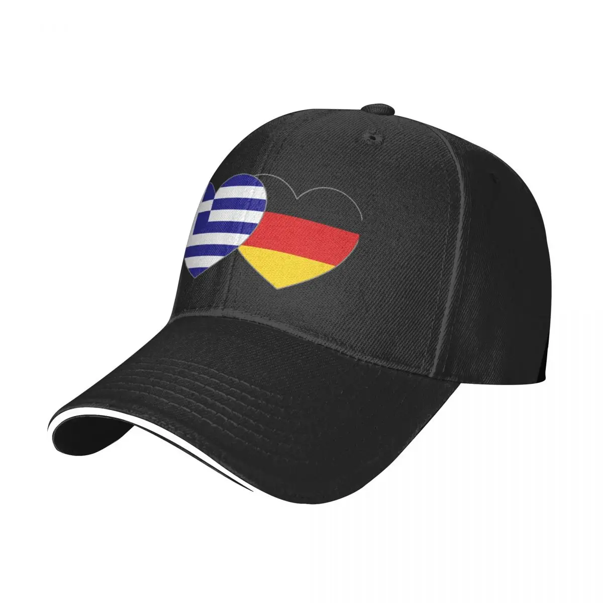 

Greece Germany flag heart Baseball Cap Golf Cap Hat Baseball Cap Mountaineering Men's Caps Women's