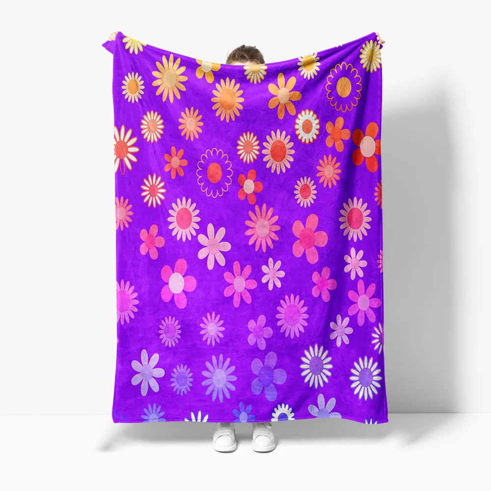 

Яркое одеяло с цветочным принтом для дивана-кровати, украшение комнаты, мягкое флисовое одеяло для девочек-подростков, подарок