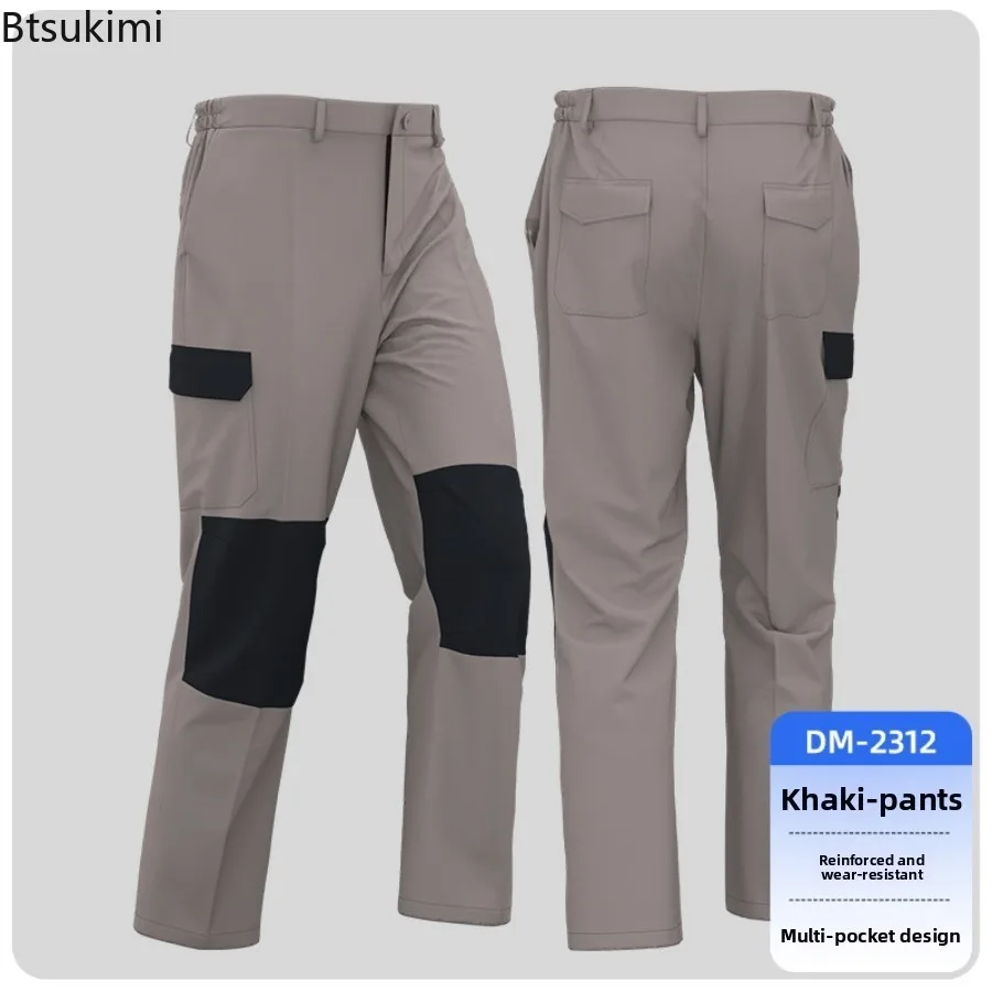 New Men's Work Pants Wear-Resistant Mechanic's Uniform Summer Autumn Cargo Trousers Auto Mechanic Electrician Workshop Trousers