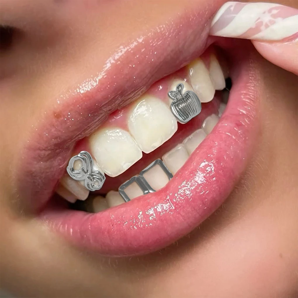 Accesorios de hip-hop con recorte/araña/dientes de manzana, estilo hip-hop, adecuado tanto para hombres como para mujeres, regalos de fiesta navideña