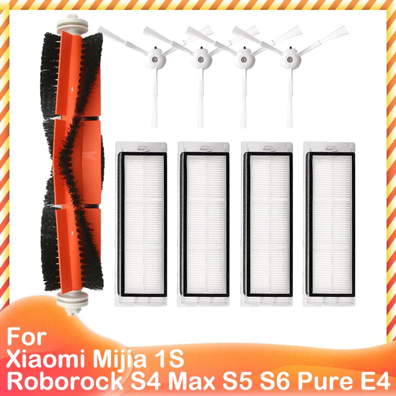 Spare Main Brush HEPA Filter for Xiaomi Mijia 1S Roborock S4 Max S5 S6 Pure E4 Robot Vacuum Cleaner Accessories Parts