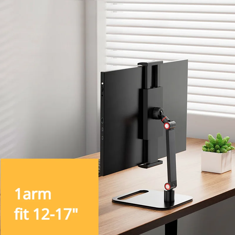 Imagem -06 - Rotativo Portátil Desk Holder Monitor de Metal Stand Vesa Mount Base Universal Expansível Tela Vertical Ajustável 16 Polegada