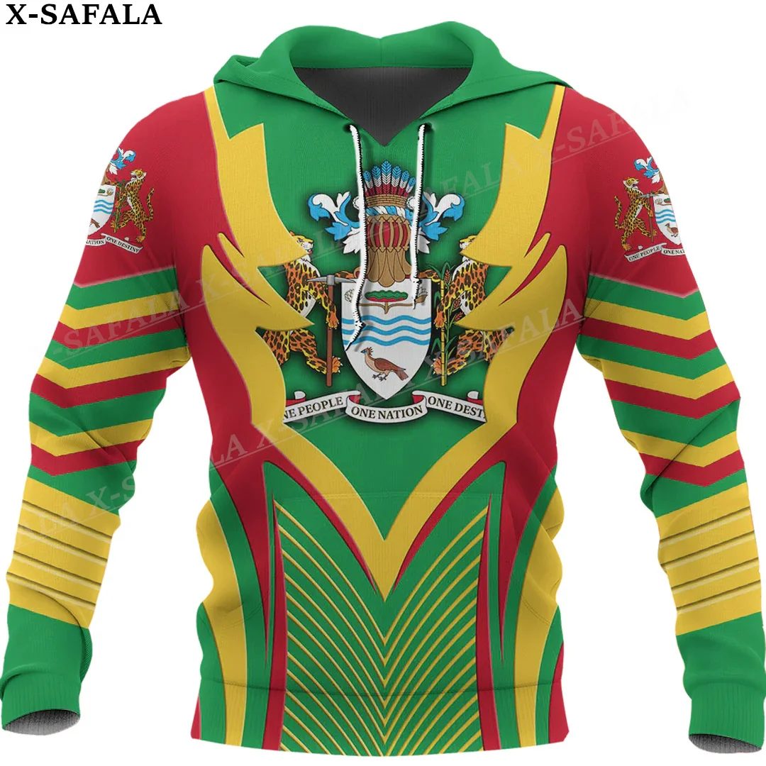 Guyana Coat Of Arms Love Country Print Zipper Hoodie For Men Pullover Sweatshirt Hooded Jersey Tracksuit Outwear Coat Casual-4