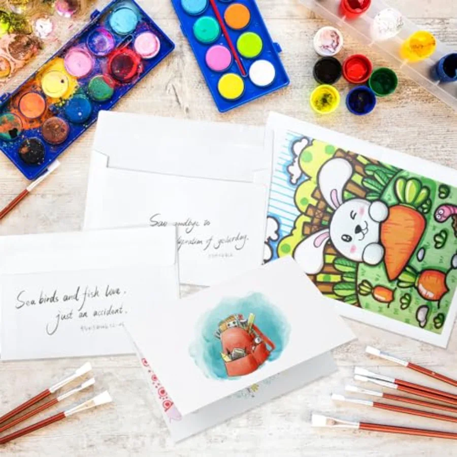 100 عبوة من البطاقات البيضاء الفارغة و100 عبوة من المغلفات مقاس 4 × 6 بطاقات المعايدة والمغلفات مجموعة بطاقات مطوية مع مظروف ذاتي الغلق