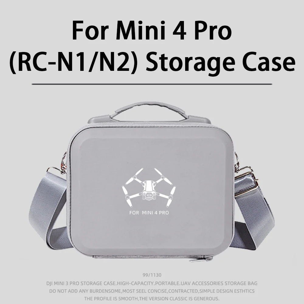 For D!l Mini 4 Pro Portable Storage Bag For DJl Mini 4 Pro Carying Case Travel shoulder Bag PU Leather Scratch-Resistant Handba