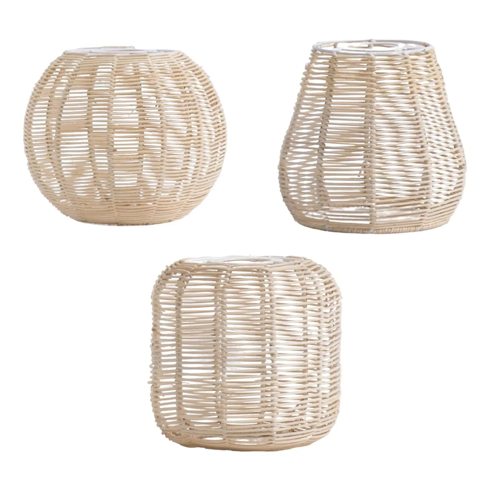 Rattan Weave Retro Chandelier Light Cover Light Fixture Weave Rattan Lampshade