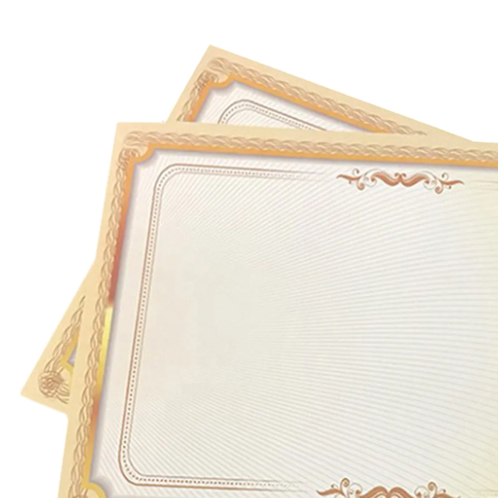 20Pcs Certificate Paper Gold Border A4 Gradient Vertical Horizontal Personalize Award Graduation Employee Recognition School