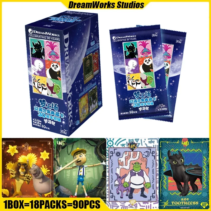 Kayou DreamWorks Studios Cards 30th Anniversary Anime Collection Card Mistery Box Board Game Toy Birthday Gifts for Boy and Girl