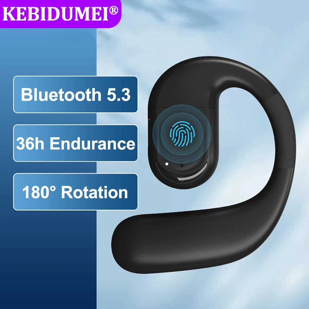 TWS Bluetooth 5.3 Fone De Ouvido Sem Fio, Ear Hook Headset, HiFi Stereo, À Prova D 'Água Redução de Ruído Earbud para Huawei, Xiaomi