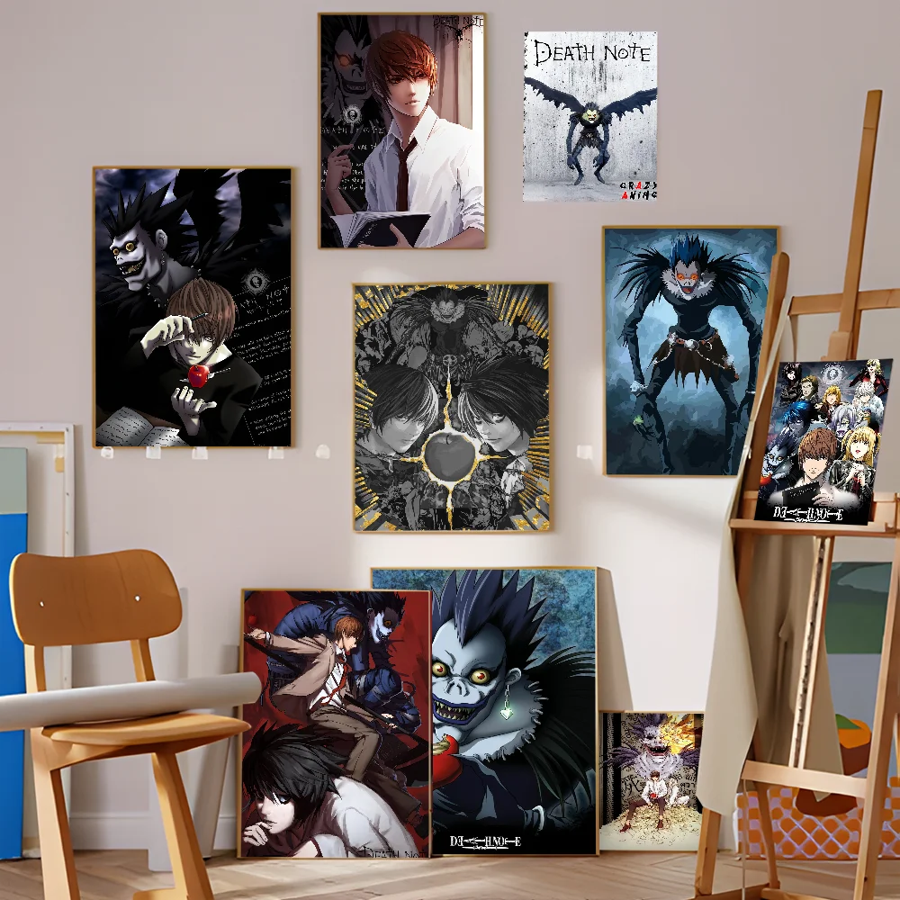 Thrilling Anime Death Note Classic Anime Poster Waterproof Paper Sticker Coffee House Bar Room Wall Decor