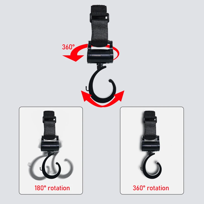 2 шт., детские вешалки, детские крючки для сумок, коляска, поворот на 360 градусов, детские автомобильные аксессуары, органайзер для коляски,