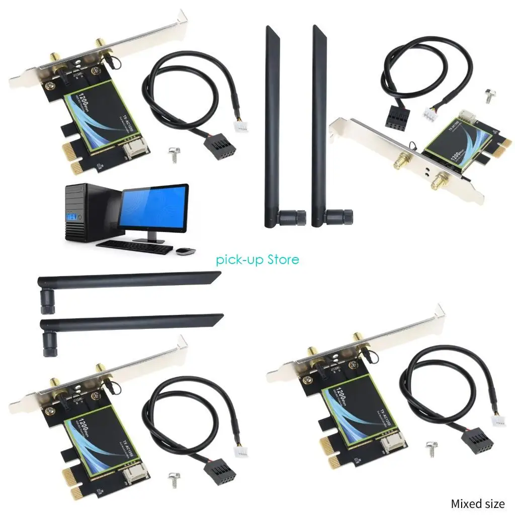 

Q5WA PCI-E WiFi Card BT4.0 Wireless Card AC1200M 802.11ac Dual-Band 2.4G+5G