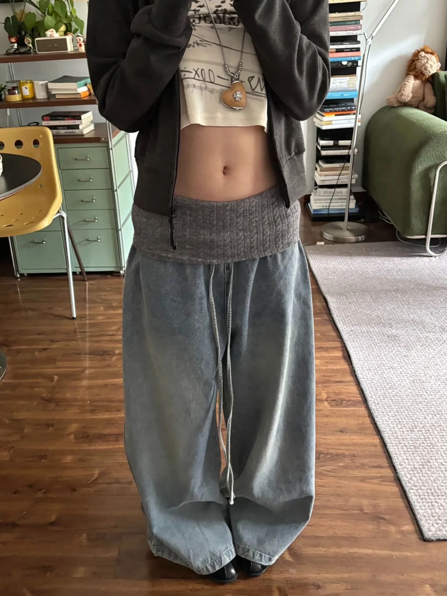 

Женские джинсы большого размера в американском ретро-стиле с широкими штанинами, свободного кроя, с высокой талией, из денима, повседневные, весна-осень