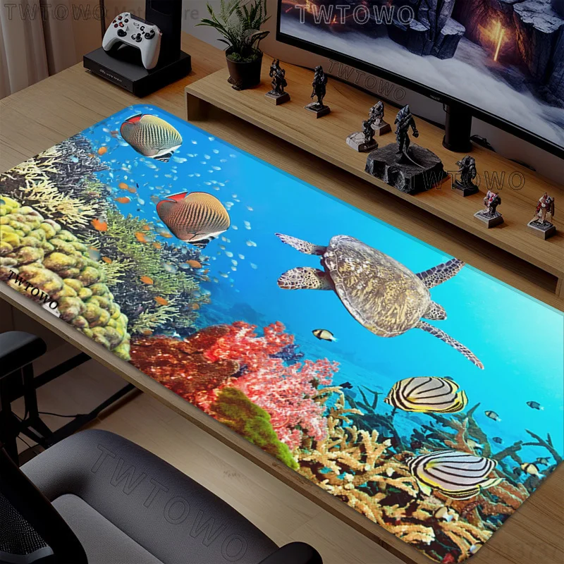 Underwater World Mouse Pad Gamer XL Computer Home Large Mousepad XXL Mouse Mat Playmat Carpet Natural Rubber Computer Mouse Mats