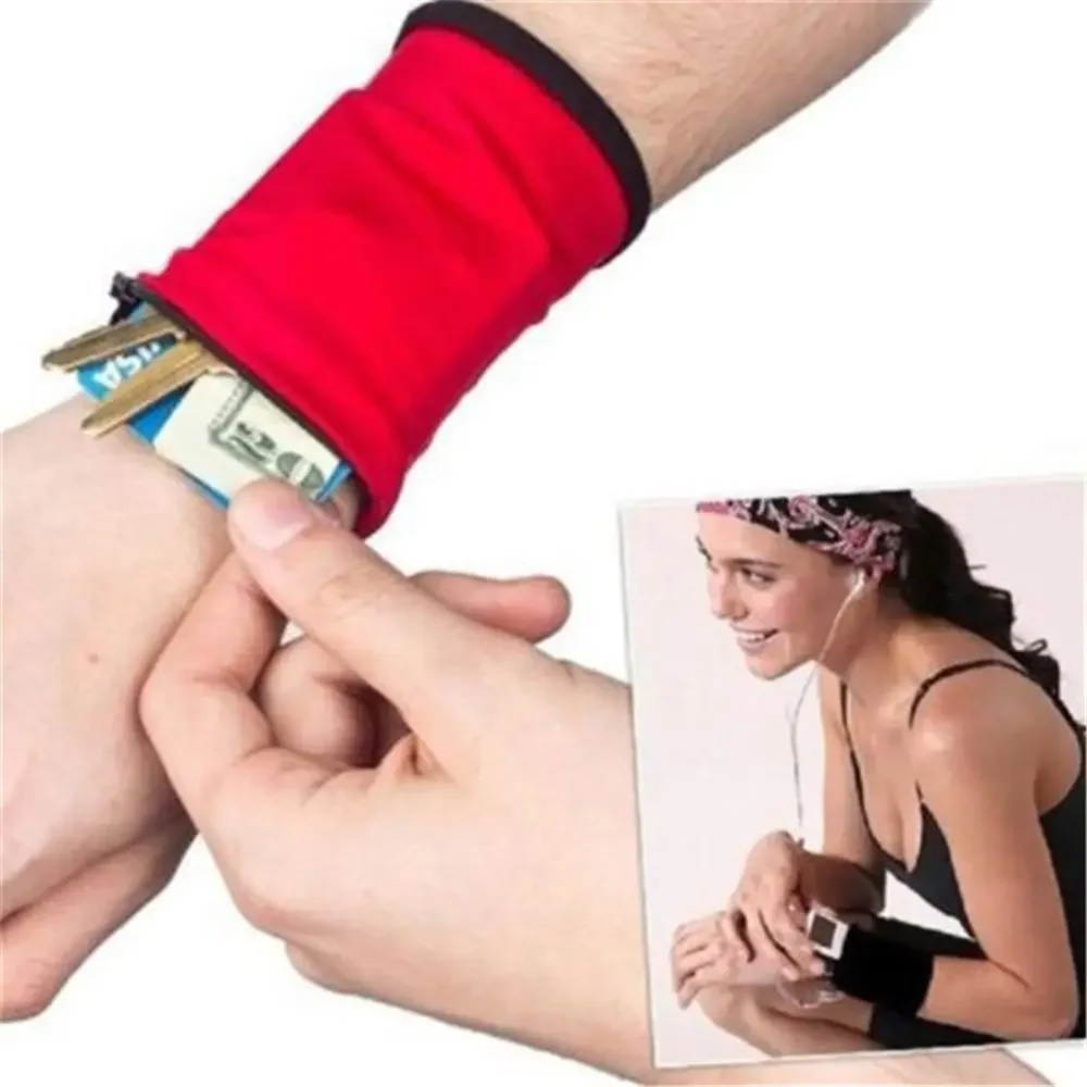 Mini Wrist Wallet Key Pouch Band Fitness Sports Zipper Wristband Running Gym Cycling Safe Coin Purse Cotton Wrist Bag Men Women image 5