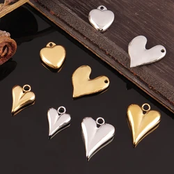 5pcs Stainless Steel Charms Heart Charms for Jewelry Making Heart Shaped Pendant Handmade Bracelets Earrings Diy Accessories