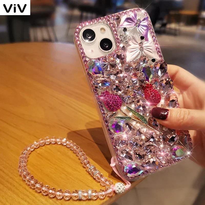 Moto Edge 50 Pro Bling Case For Motorola Moto Edge 50 Fushion Neo G24 G34 G64  G04S G04 Cover Luxury Rhinestone Telefon Fundas