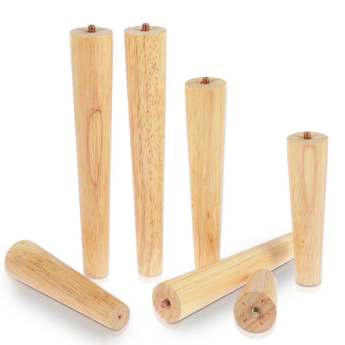 4 Pcs Furniture Legs Wooden Solid Furniture Feet Oblique/Straight Table Feet Non-slip Chair Feet Replacement Feet Sloping