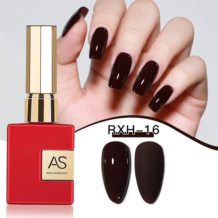 AS 15 ml Gel-Nagellack, nicht im Set, Neujahr, semi-permanent, Hybrid, schwarz, rot, Gel-Nagellack, Valentinstag-Nagelkunst, emaillierter Lack