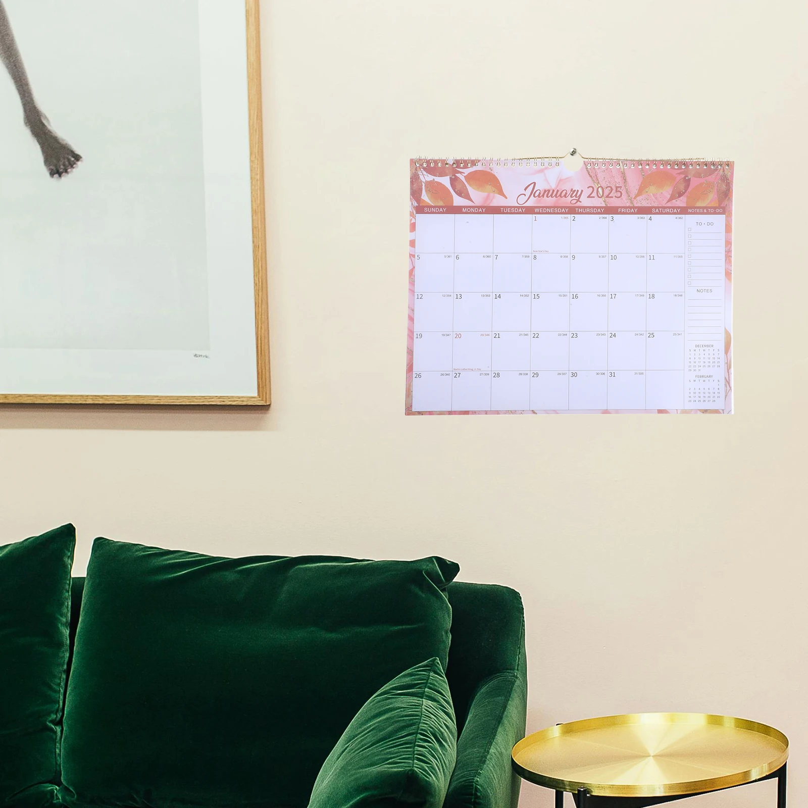 

English Wall Calendar Monthly Planner 2025 Schedule Use Hanging Desk Room Calendar Wall Planner