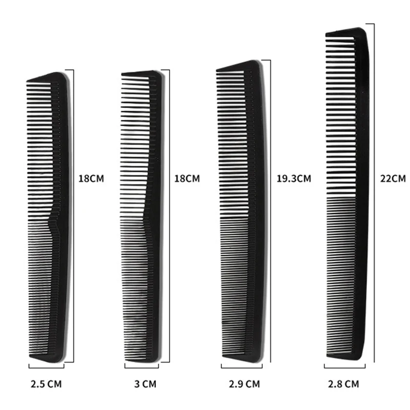 Juego de 4 unids/set, nuevo peine negro de Material ABS, accesorios para peluquero, peine de masaje para el cabello, productos de peluquería, peine antinudo