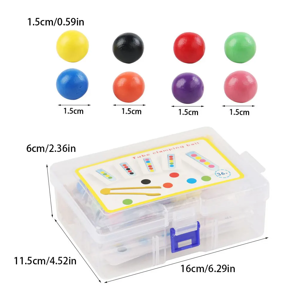 색상 분류 공 나무 장난감 교육용 클립 비즈 테스트 튜브 세트, 어린이 클립 비즈 테스트 튜브