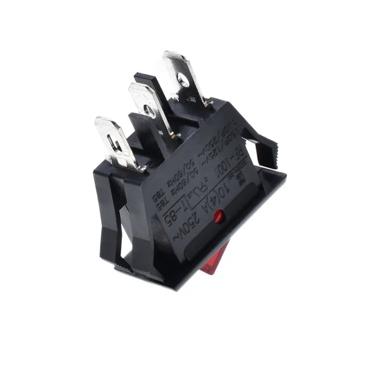 Taiwan original  Ship type switch become warped plate switch 10A/250V RF-1001 Three feet red with certification