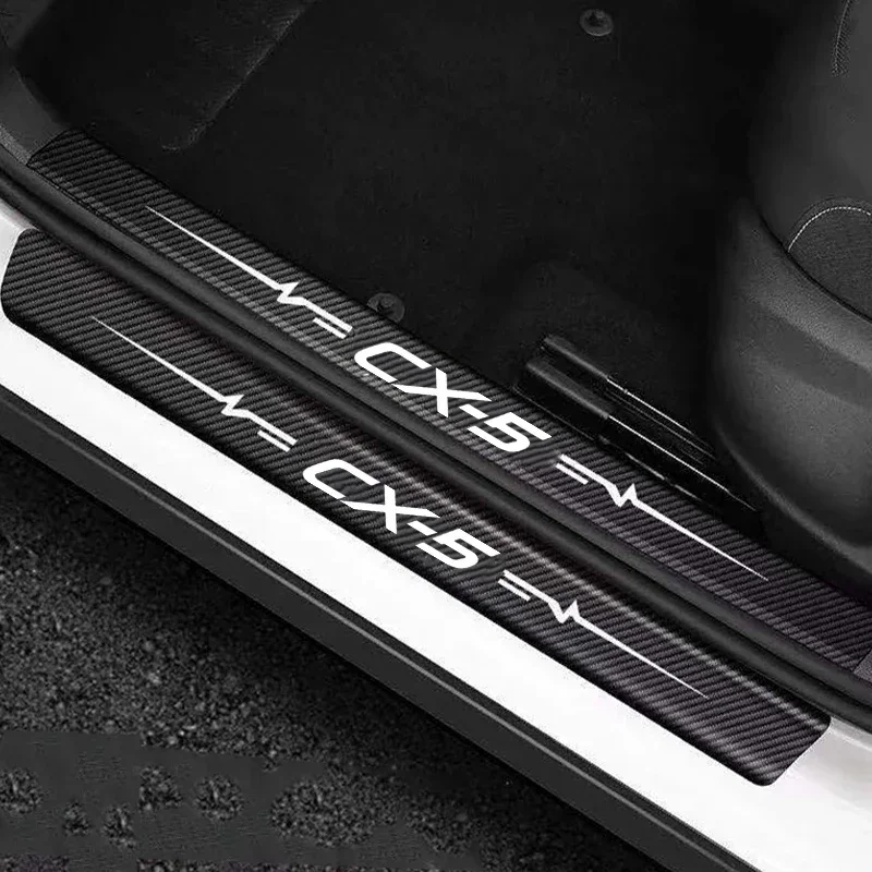 Car Door Edge Guards Door Sill Protector Carbon Fiber Stickers for CX-5 2023 Auto Trunk Sill Anti Scratch Mouldings Strip