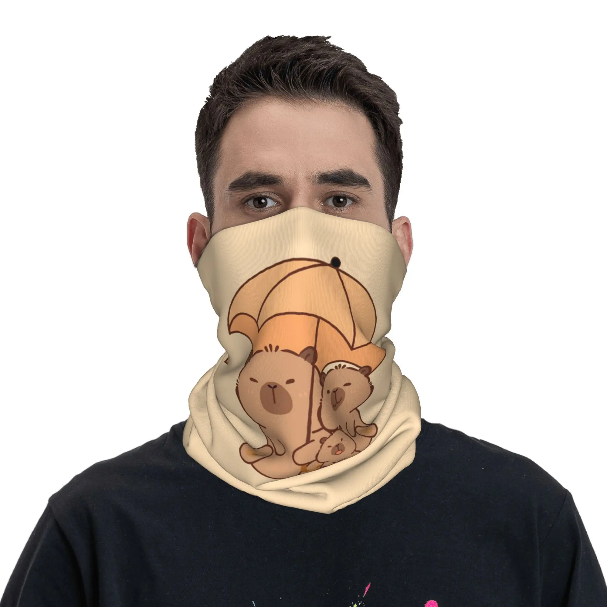 카피바라 밴다나 넥 게이터 프린트 랩 스카프 다기능 헤드웨어 남녀 공용 통기성