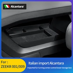 Car Center Console Box for ZEEKR 001 009 Central Storage Tray Organizer Container Tidying alcantara suede Accessories