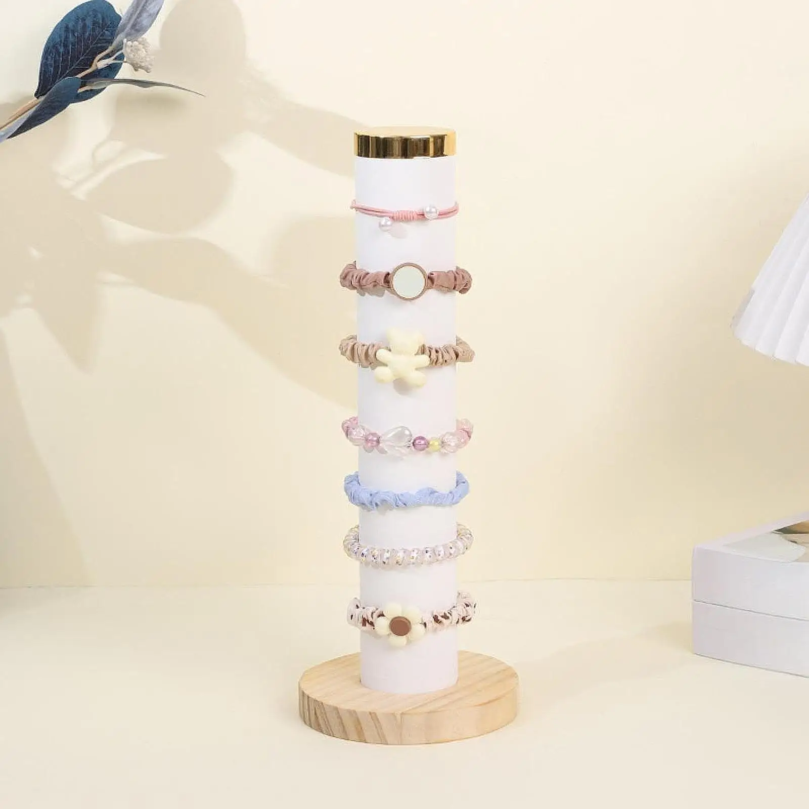 Bracelet Display Stand Elegant Hair Ties Display Stand Jewelry Tower Hair Bands Organizer for Home Showcase Countertop Tabletop