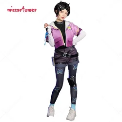 Miccostumes Women's Purple Cosplay Costume Top and Jacket with Shorts and Tights Fullset