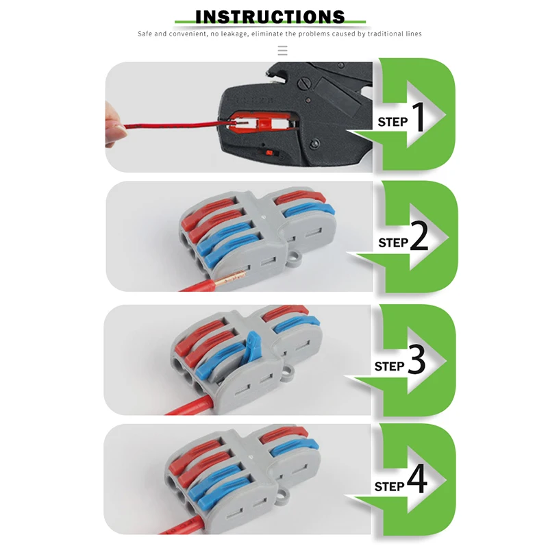 Universeller Push-in-Kabelverbinr, T-Typ-Klemmenblock, 2, 3, 4-Wege, für LED-Licht