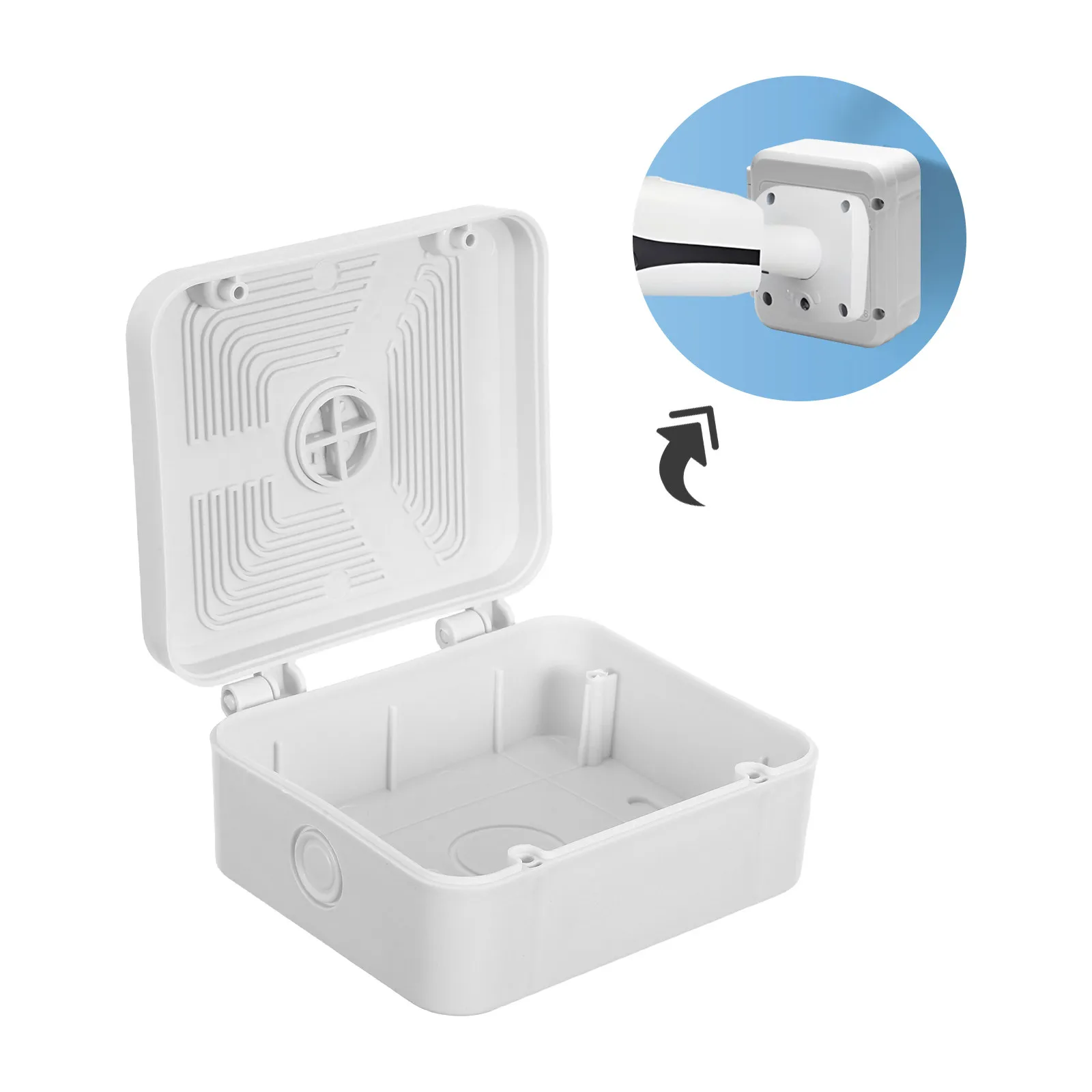 2-unidades-de-caixa-de-conexao-para-camera-de-seguranca-45-x-38-x-2-caixa-de-juncao-para-camera-dome-organizador-de-cabos-a-prova-d'agua-para-montagem-externa