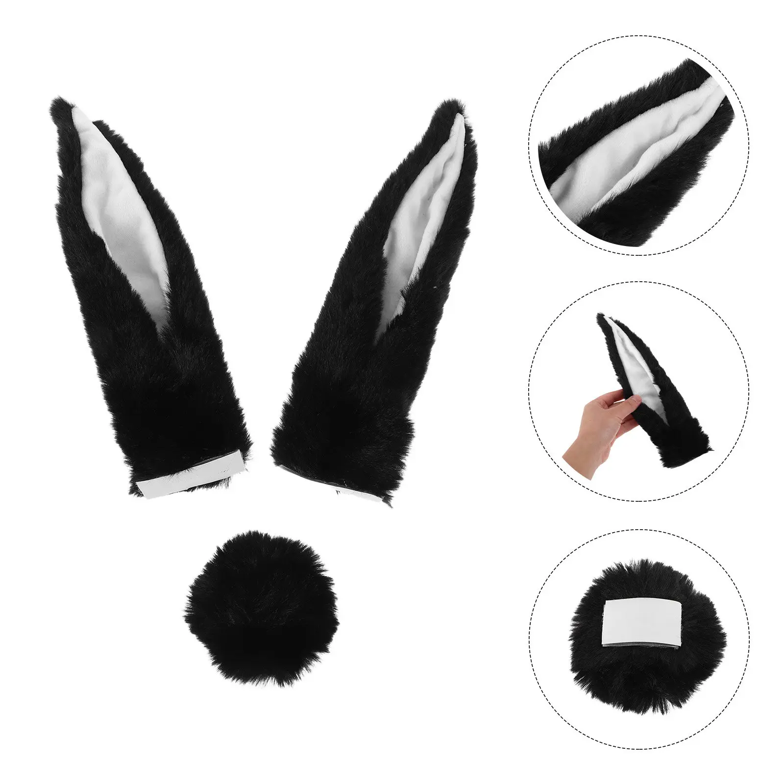 

1Set Removable Rabbit Ears Decor for Female Motorcycle Scooter Ski Helmets Funny Unique Stylish Riding Accessory