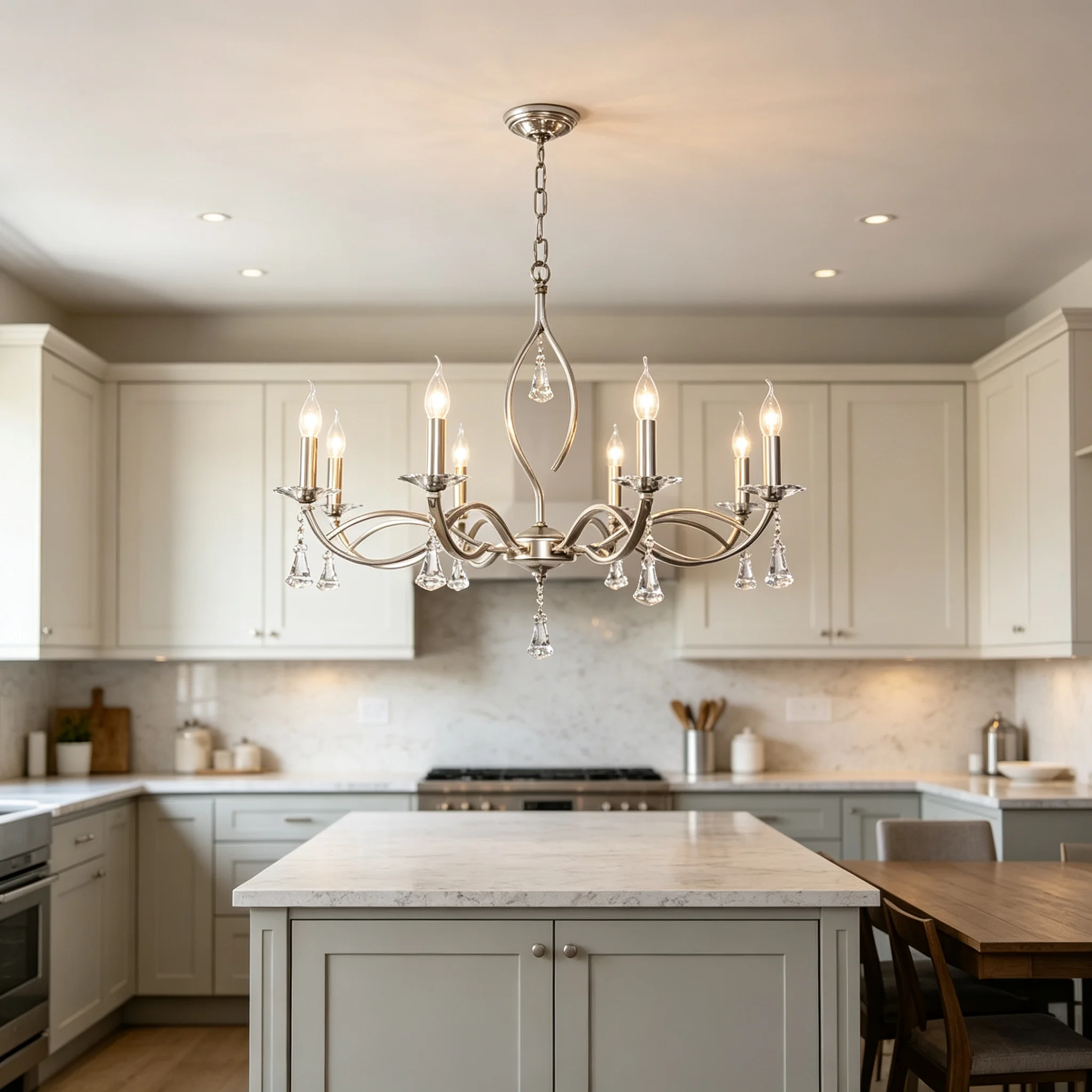 American Retro Candle Shape Pendant Lights Living Room Decor Dining Table Led Chandeliers Multi Heads Hanging Lamps Illumination